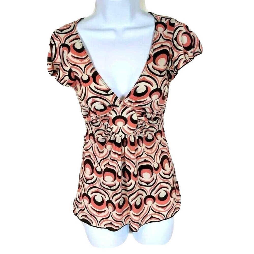 Short Sleeve Medium V-Neck Top Blouse  32h